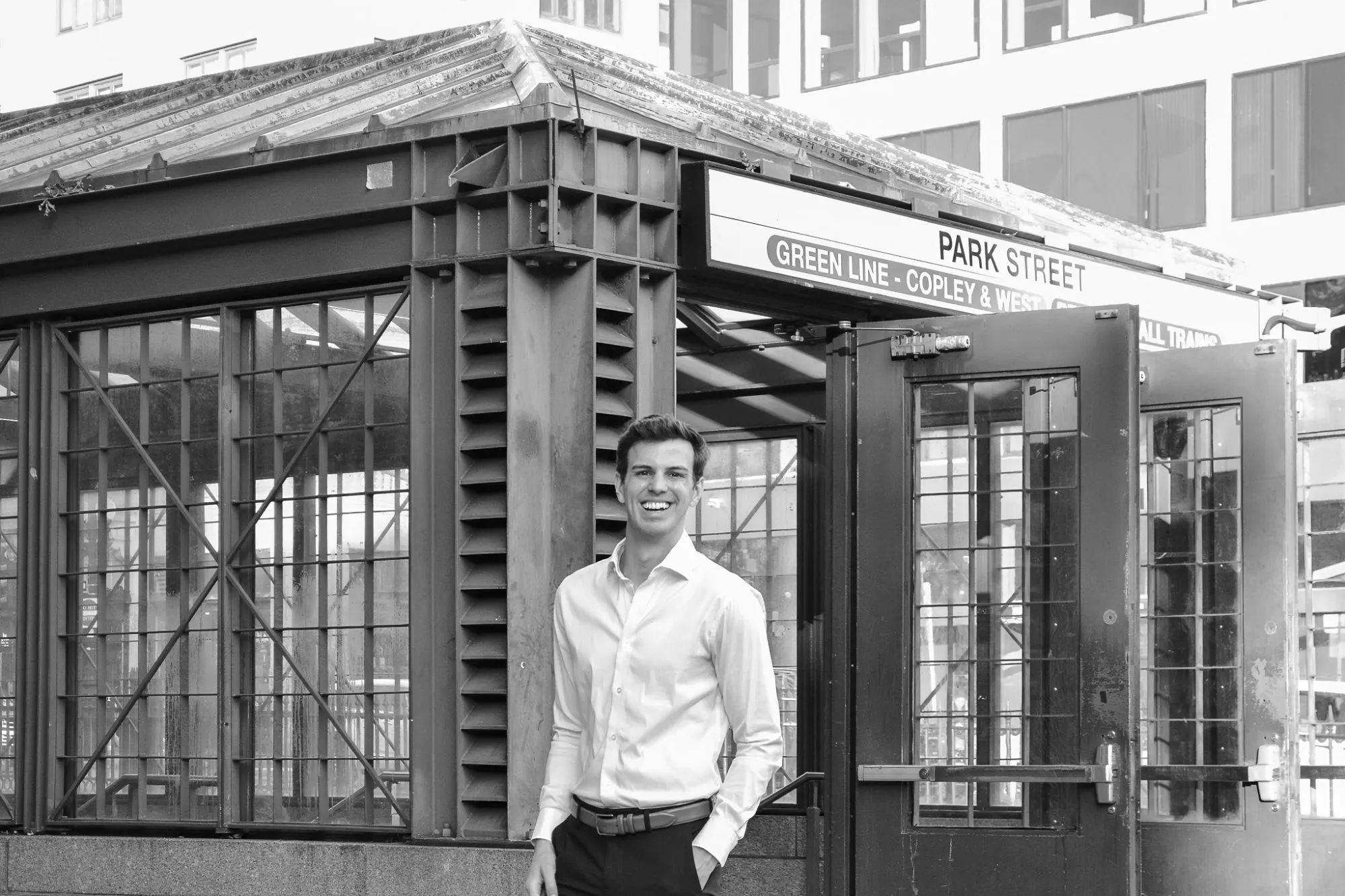 Paul Nolan outside the Park Street MBTA station in Boston
